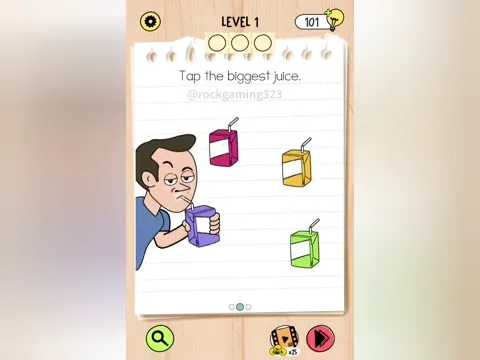 Brain Test 5 Level 1 - Tap the biggest juice. (Image 3)
