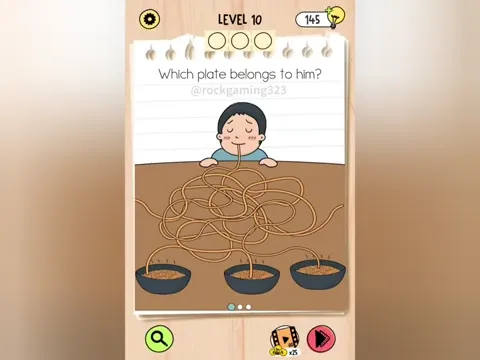 Brain Test 5 Level 10 - Which plate belongs to him? (Image 1)