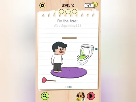 Brain Test 5 Level 10 - Fix the toilet. (Image 1)