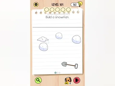 Brain Test 5 Level 101 - Build a snowman. (Image 1)