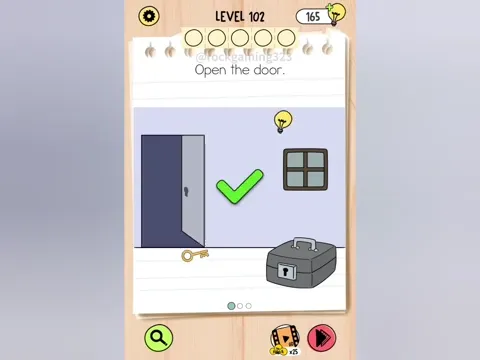 Brain Test 5 Level 102 - Open the door. (Image 2)