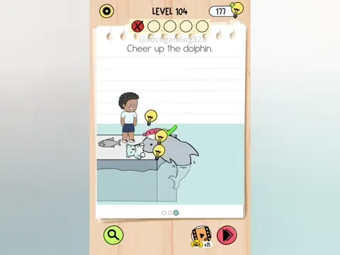 Brain Test 5 Level 104 - Cheer up the dolphin. (Image 2)