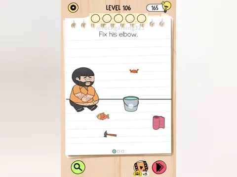 Brain Test 5 Level 106 - Fix his elbow. (Image 1)