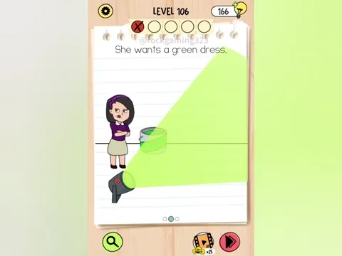 Brain Test 5 Level 106 - She wants a green dress. (Image 2)