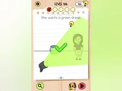 Brain Test 5 Level 106 - She wants a green dress. (Image 3)