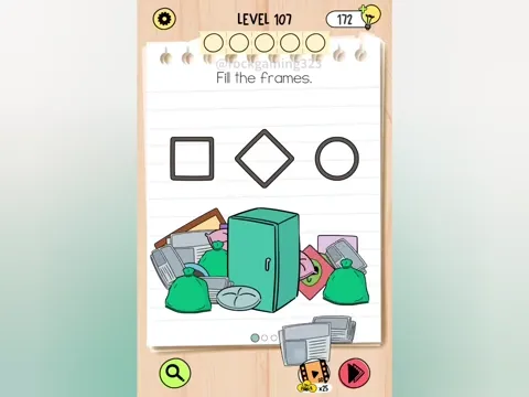 Brain Test 5 Level 107 - Fill the frames. (Image 1)