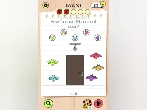 Brain Test 5 Level 107 - How to open the ancient door? (Image 1)