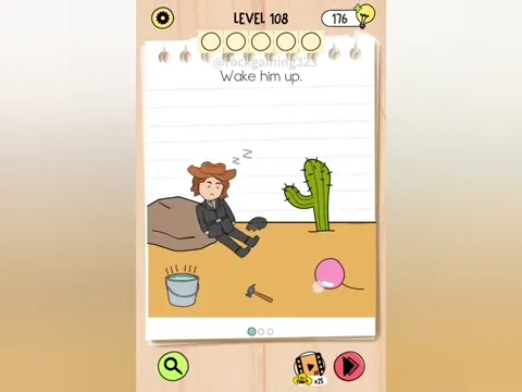 Brain Test 5 Level 108 - Wake him up. (Image 1)