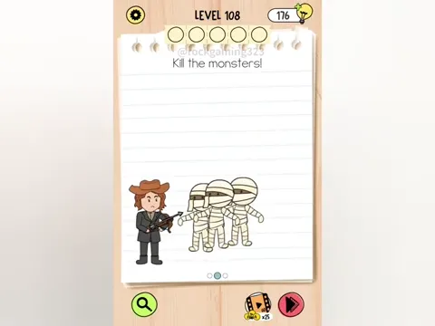 Brain Test 5 Level 108 - Kill the monsters! (Image 2)