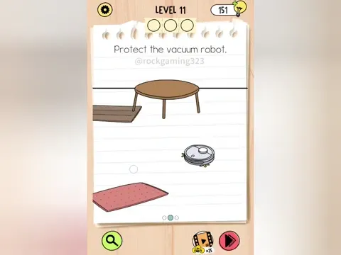 Brain Test 5 Level 11 - Protect the vacuum robot. (Image 2)