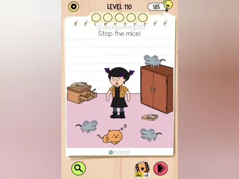 Brain Test 5 Level 110 - Stop the mice! (Image 1)