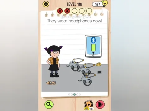Brain Test 5 Level 110 - They wear headphones now! (Image 1)