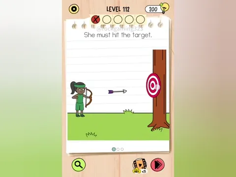 Brain Test 5 Level 112 - She must hit the target. (Image 2)