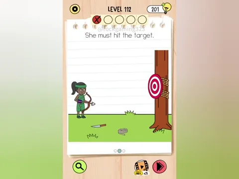 Brain Test 5 Level 112 - She must hit the target. (Image 3)
