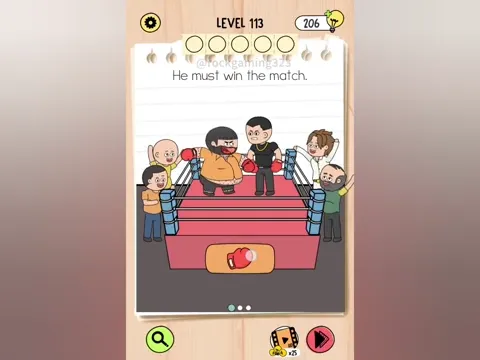 Brain Test 5 Level 113 - He must win the match. (Image 1)