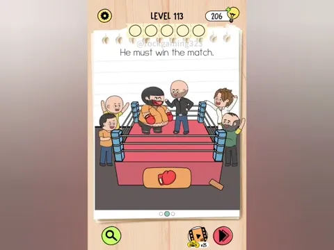 Brain Test 5 Level 113 - He must win the match. (Image 3)