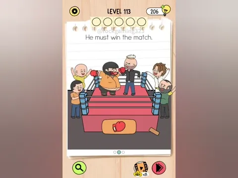 Brain Test 5 Level 113 - He must win the match. (Image 4)