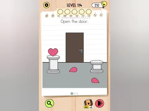 Brain Test 5 Level 114 - Open the door. (Image 1)