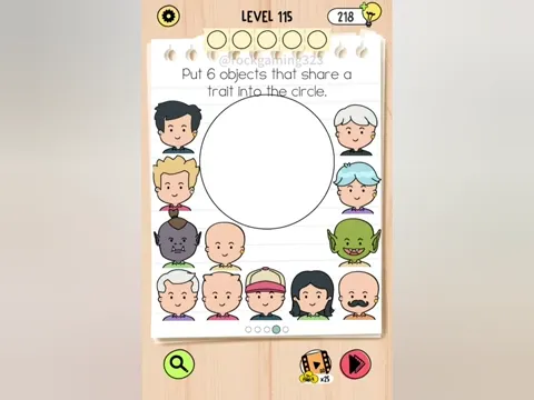 Brain Test 5 Level 115 - Put N objects that share a trait into the circle. (Image 4)