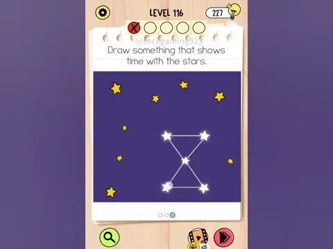 Brain Test 5 Level 116 - Draw something that shines with the stars. (Image 1)