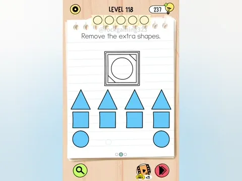 Brain Test 5 Level 118 - Remove the extra shapes. (Image 2)