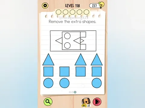 Brain Test 5 Level 118 - Remove the extra shapes. (Image 3)