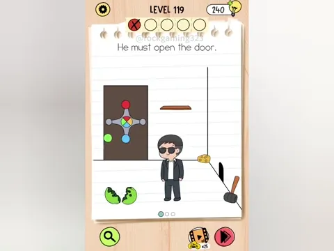 Brain Test 5 Level 119 - He must open the door. (Image 2)