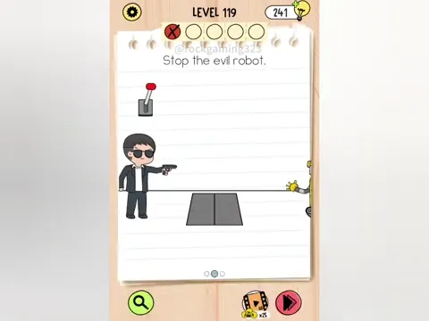Brain Test 5 Level 119 - Stop the evil robot. (Image 1)