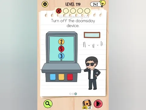 Brain Test 5 Level 119 - Turn off the doomsday device. (Image 1)