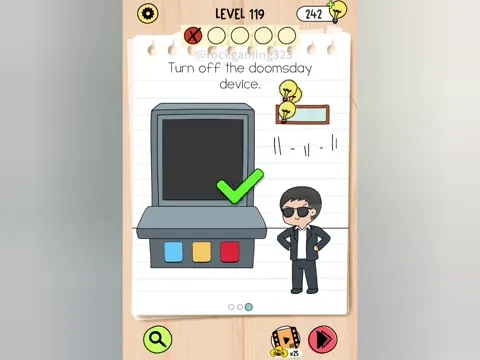 Brain Test 5 Level 119 - Turn off the doomsday device. (Image 2)