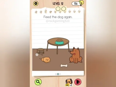 Brain Test 5 Level 12 - Feed the dog again. (Image 1)