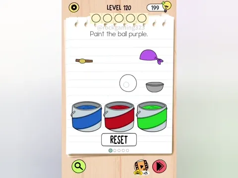 Brain Test 5 Level 120 - Paint the ball. (Image 1)