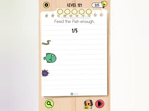 Brain Test 5 Level 121 - Feed the fish enough (Image 2)