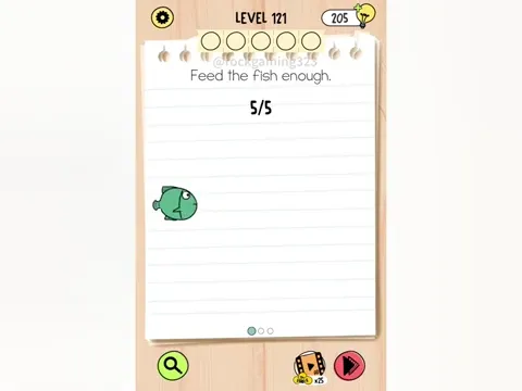 Brain Test 5 Level 121 - Feed the fish enough (Image 3)