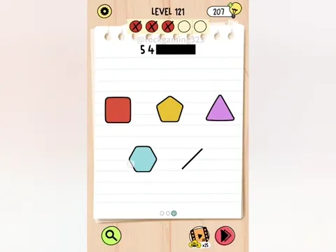 Brain Test 5 Level 121 - 5 ? 4 = ? (Image 1)