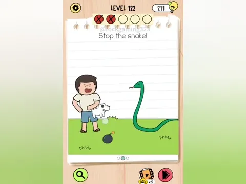 Brain Test 5 Level 122 - Stop the snake! (Image 1)