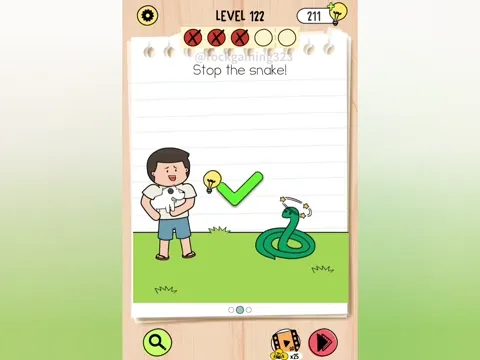Brain Test 5 Level 122 - Stop the snake! (Image 2)