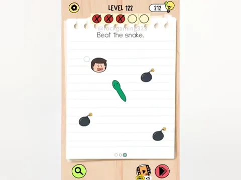 Brain Test 5 Level 122 - Beat the snake. (Image 1)