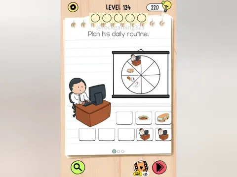 Brain Test 5 Level 124 - Plan his daily routine. (Image 1)