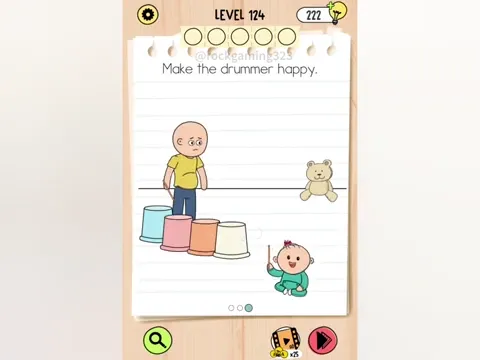 Brain Test 5 Level 124 - Make the drummer happy. (Image 1)