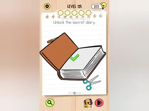 Brain Test 5 Level 125 - Unlock the secret diary. (Image 2)