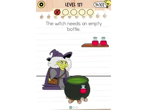 Brain Test 5 Level 127 - The witch needs an empty bottle. (Image 3)