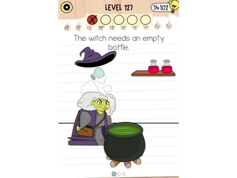 Brain Test 5 Level 127 - The witch needs an empty bottle. (Image 4)