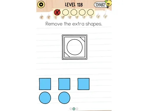 Brain Test 5 Level 128 - Remove the extra shapes. (Image 3)