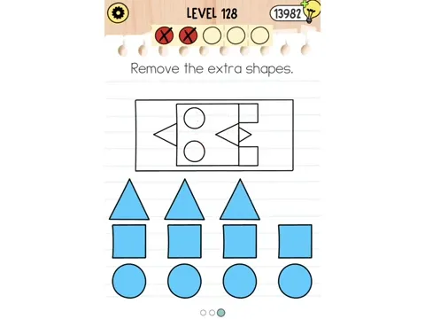 Brain Test 5 Level 128 - Remove the extra shapes. (Image 5)