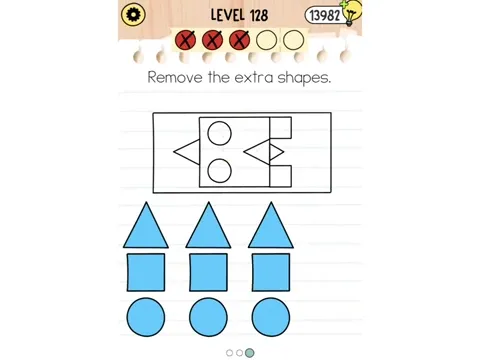 Brain Test 5 Level 128 - Remove the extra shapes. (Image 6)