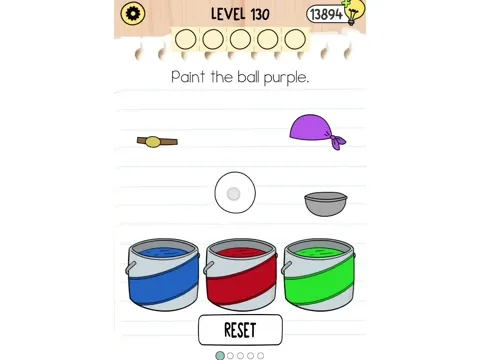 Brain Test 5 Level 130 - Paint the ball. (Image 1)