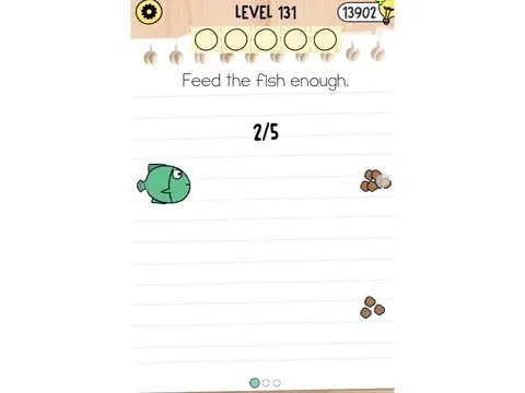 Brain Test 5 Level 131 - Feed the fish enough (Image 2)