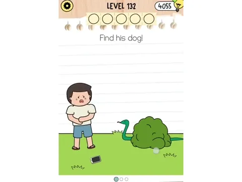 Brain Test 5 Level 132 - Find his dog! (Image 1)