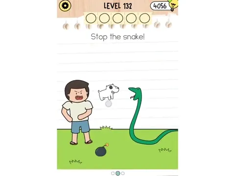 Brain Test 5 Level 132 - Stop the snake! (Image 1)